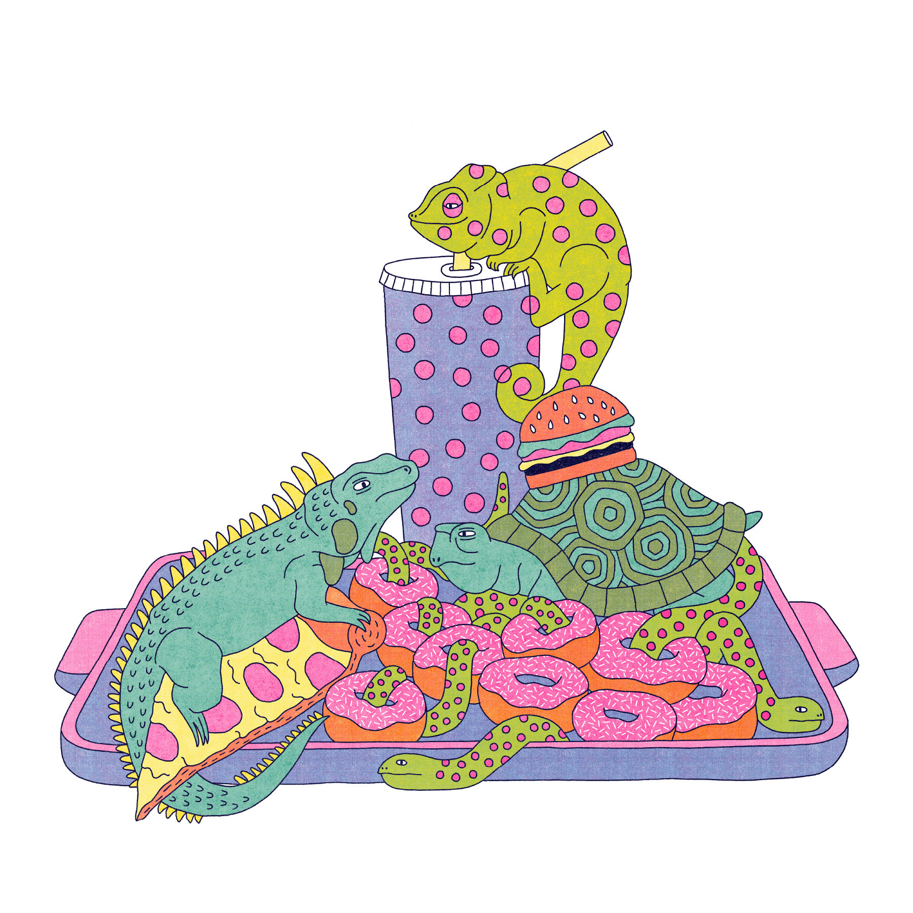 <i>Fast Food Fantasy</i> </br> digital illustration, 2021